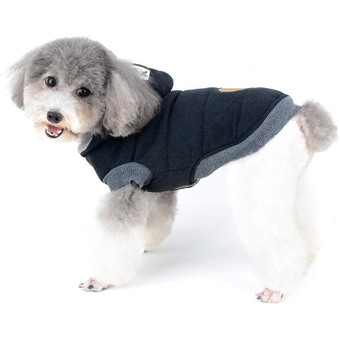 Зунеа - теплий зимовий одяг для собак, чорний, розмір XXL (шия 35см, спина 40см, груди 52см)