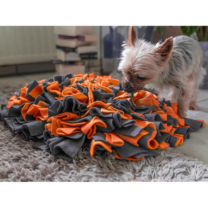 Килимок для собак TrendPet для нюхання, 48x48 см, 10 см товщина, нековзний, оранжевий
