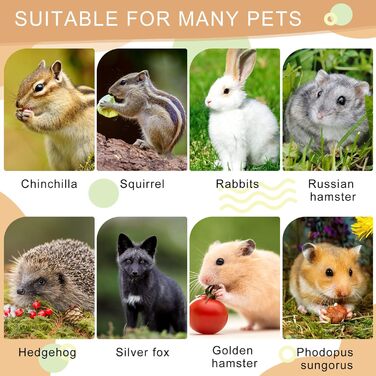 Набір дерев'яних іграшок для хом'яків, 6 шт. - будиночок, іграшки для гри та ховання, підходить для шиншилл, морських свинок, мишей, кроликів