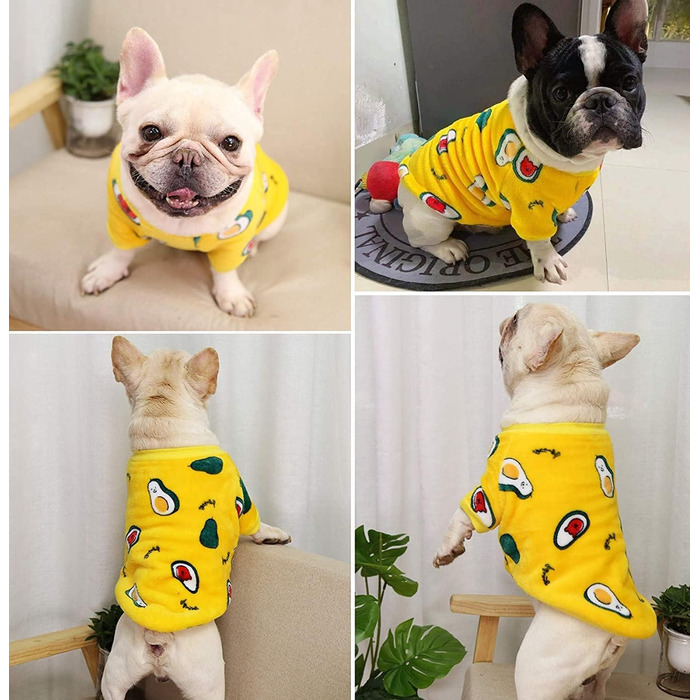 Теплий зимовий костюм для собак та котів YRRYGMN з м'якого флісу (колір: жовта авокадо) - XX-Large