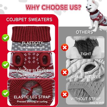 В'язаний собачий светр з коміром-стійкою, теплий та м'який, для відпочинку, котів та собак, зимовий одяг для собак, м'який в'язаний светр з новорічним оленем, розмір L 14