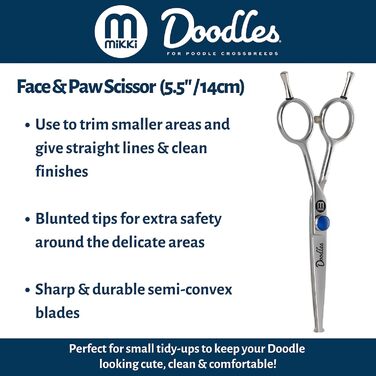 Ножиці для грумінгу собак Mikki Doodle: ножиці для собак та цуценят, 19 см, для обрізки та формування шерсті