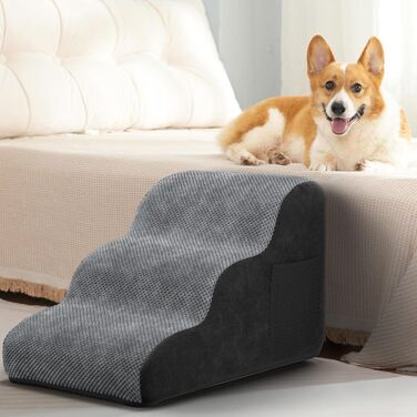 Сходинка для собак маленьких порід, 3 сходинки, зручна та безпечна, з антиковзким покриттям