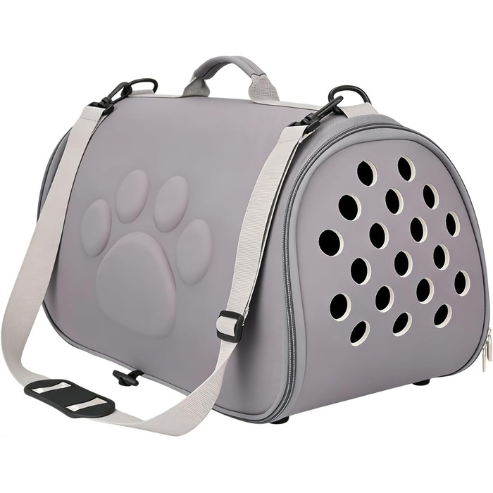 М'яка переноска для тварин - переноска для собак та котів з регульованим ремінцем для прогулянок. Легка переноска для цуценят та маленьких собак. Підходить для візитів до ветеринара, міських прогулянок та подорожей. Сірий колір, розмір M