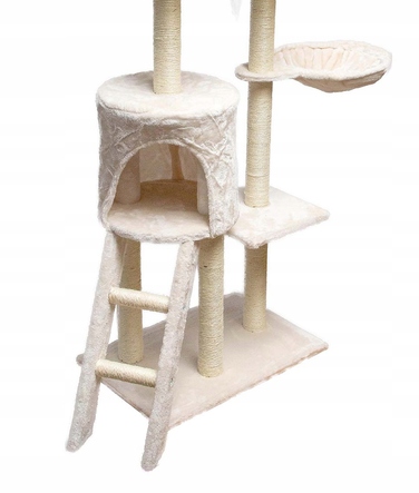 Високий когтеточка-комплекс із лежаком та стовпчиком для кігтів, вежа Pet HOBBY 101 — 160 см