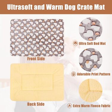 М'який лежак для собак та котів середнього розміру, 80x60 см, сірий, з сердечками, прання дозволено