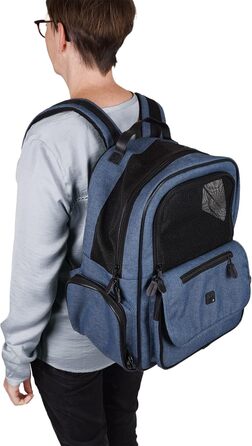 Рюкзак для собак Hunderucksack Wiro Зелений – 40x25x41 см – поліестер, посилена спинка, знімний піддон, страховка, нагрудний ремінь, кріплення для авторемня, Trolley-fix Зелений (Блакитний, 40x25x41CM (Пакети з 1))