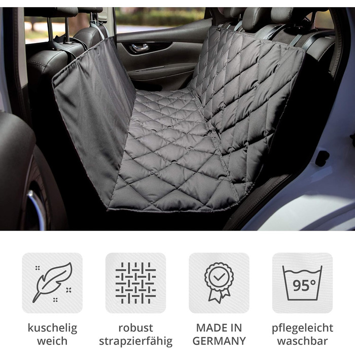 Кришка для автосидіння для собак Pointer, 125 см, сіра - захист заднього сидіння, водонепроникна, миється до 95°C