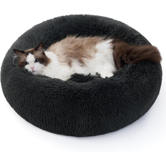 Кругле ліжко для котів BEDSURE, Ø 60 см, м'яке та зручне, для котів та маленьких собак