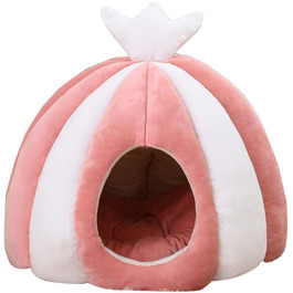 Котів будиночок-лежанка з велюру, рожевий, 50х50 см - теплий та зручний дім для кота або маленької собаки