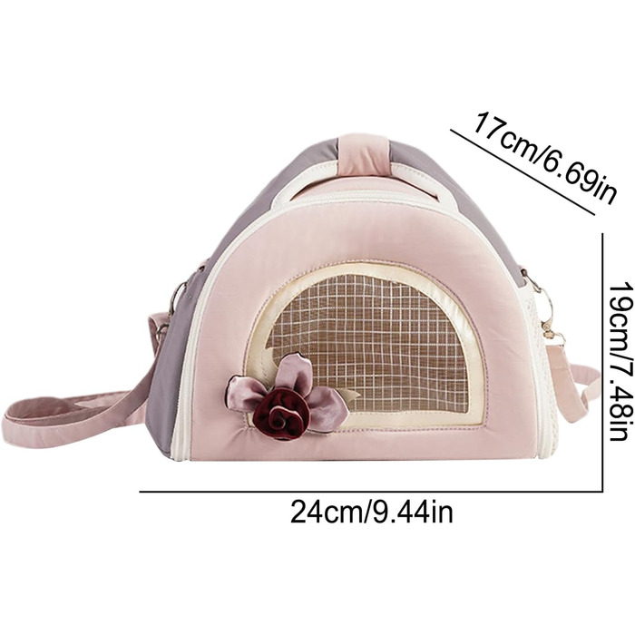 Транспортна сумка для маленьких тварин: переноска для собак, котів, шиншил | Переноска для хом'яків, кроликів, морських свинок, аксесуари для подорожей, рожева