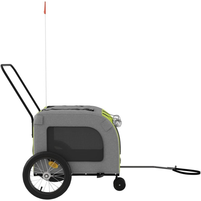 Причіп для тварин на велосипед, Oxford, тканина та метал, помаранчевий та сірий (63 x 121 x 65 см)