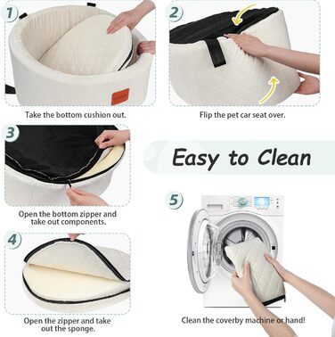 Зручний автокрісло для собак з кріпленням, автоліжко для тварин з неслизьким дном (Бежевий, Small)