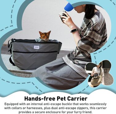 Трансформер для собак та котів Duuclume: переноска-сумка на плечі, сіра (до 6 кг)