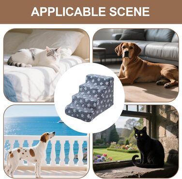 Рампа для собак та котів Cat Escabeau – портативна, складна, неслизька, синього кольору