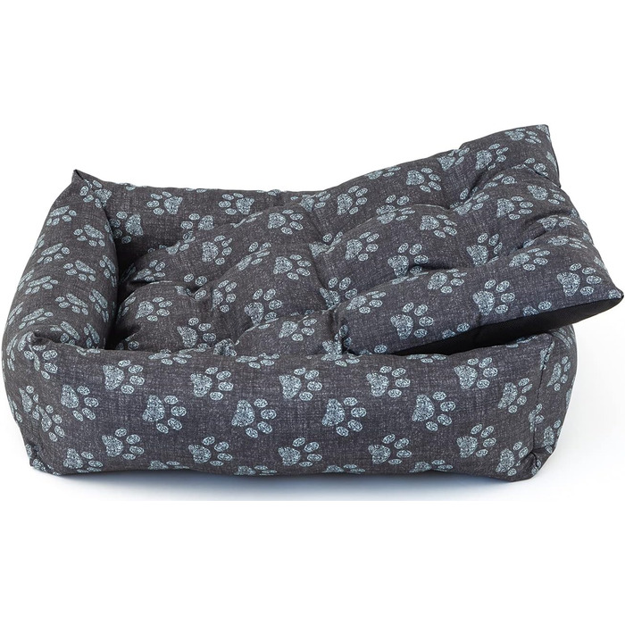 Водонепроникне ліжко для собак - ліжка для маленьких та великих собак, кошик для собак, блакитна лапка 65x55x16 см