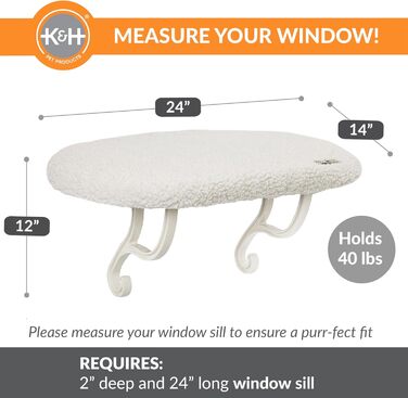 Лежак для котів K&H PET Products Kitty Schweller, флісовий, без підігріву, 35,6 x 61 см