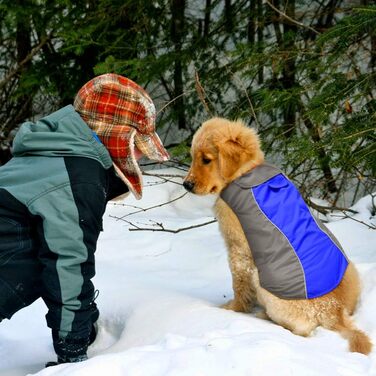 Vizpet тепла відбивна куртка для собак, зимовий одяг для малих, середніх і великих порід, синя, розмір L