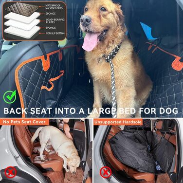 Захисний чохол на сидіння автомобіля для собак, великих порід, водонепроникний, стійкий до подряпин, з кишенями та сіткою, антиковзаючий, для подорожей