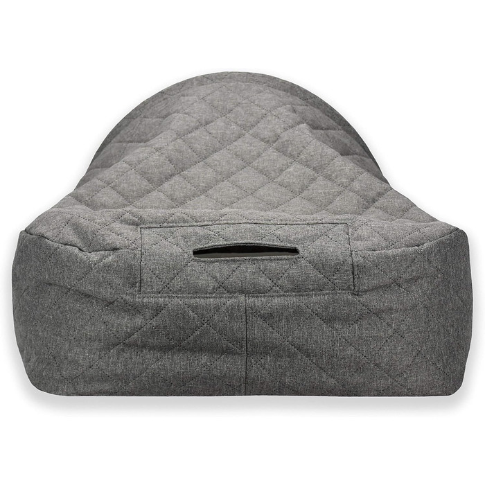 Sleepy Fox® Преміум ліжко-печера для собак та котів - нагороджений, запатентований дизайн (Сірий, стеганий, розмір Medium: 85x75x55 см)