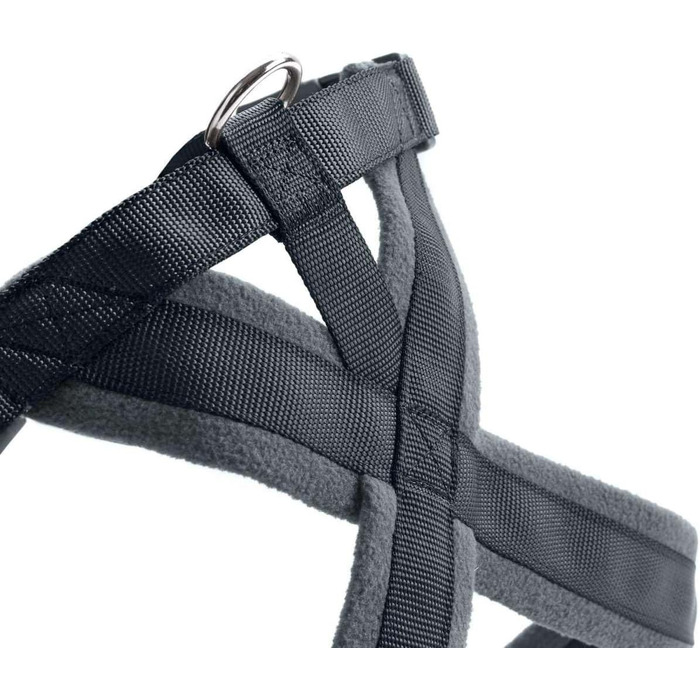 Шлейка для собак HUNTER LONDON COMFORT, дихаюча сітка 3D, 2-ступеневе регулювання, надійна застібка, міцна, легка та зручна в догляді, колір: антрацит, розмір: L/1