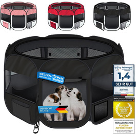 Вольєр для цуценят і домашніх тварин All Pets United XXL, чорний, для собак, котів, кроликів та дрібних тварин, для використання в приміщенні й на вулиці