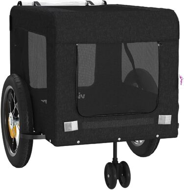 Причіп для велосипеда VidaXL для собак, чорний (120 x 54.5 x 53 см)