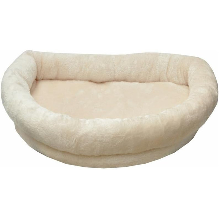 Підвіконна лежанка для котів Nanook Top, велика, з плюшевим бортиком, 60x45x10 см, бежева