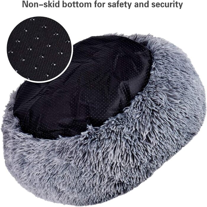 Квіткове ліжко для котів Queta: м'яке, зручне ліжко для котів та маленьких собак (50 см, сірий)