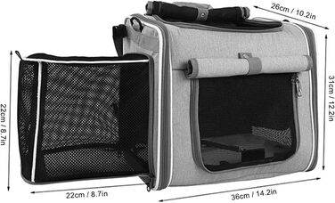 Клітка-переноска для тварин на велосипед Asixxsix, розширювана, складна, для собак та котів до 8 кг (сіра)