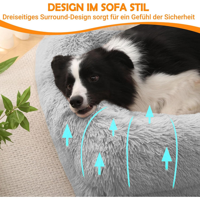 Ортопедичне ліжко для собак великих порід: тепле, неслизьке, стійке до укусів. Яйцеподібне поролонове ліжко-подушка для собак, знімний помпон, килимок для собак. Чудовий подарунок для любителів собак на зиму. Колір: сірий, розмір: L