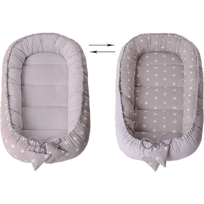 Килимок для кота та собаки Medi Partners 75x60x10 см, м'яке ліжко-гніздо з зірками (білий)