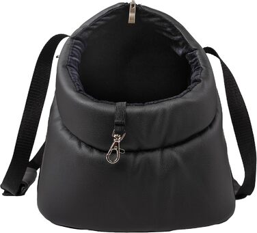 Сумка-переноска для собак та котів Boutique Zoo XL (до 15 кг) – велика, м'яка, складна та пральна – 52×35×39 см (розміри складена: 42x29x33 см) – чорний колір, штучна шкіра