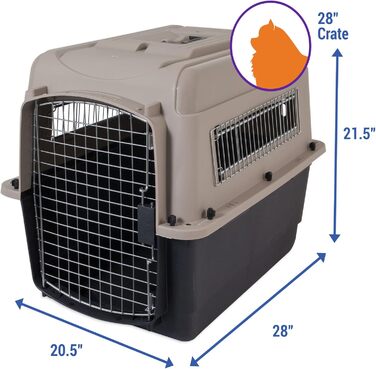 Petmate Ultra Vari: Будка для собак середнього та великого розміру, 101.6 см, 70-40.8 кг, Taupe/Schwarz (L 71 x B 52 x H 55 см)