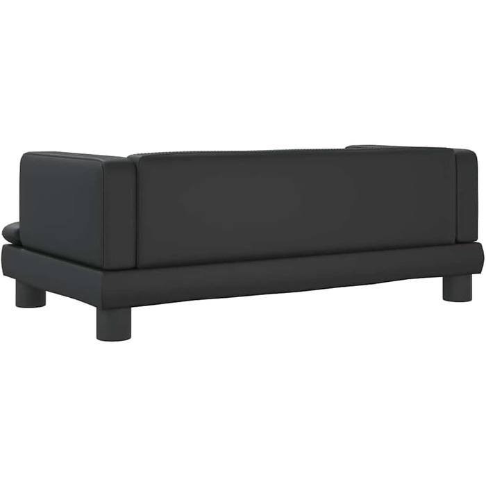 Ляжка для собак, м'яка подушка для собак, диван-софа для маленьких собак, лежанка для домашніх тварин, лежанка для котів, чорна штучна шкіра, 80 x 45 x 30 см, чорний колір