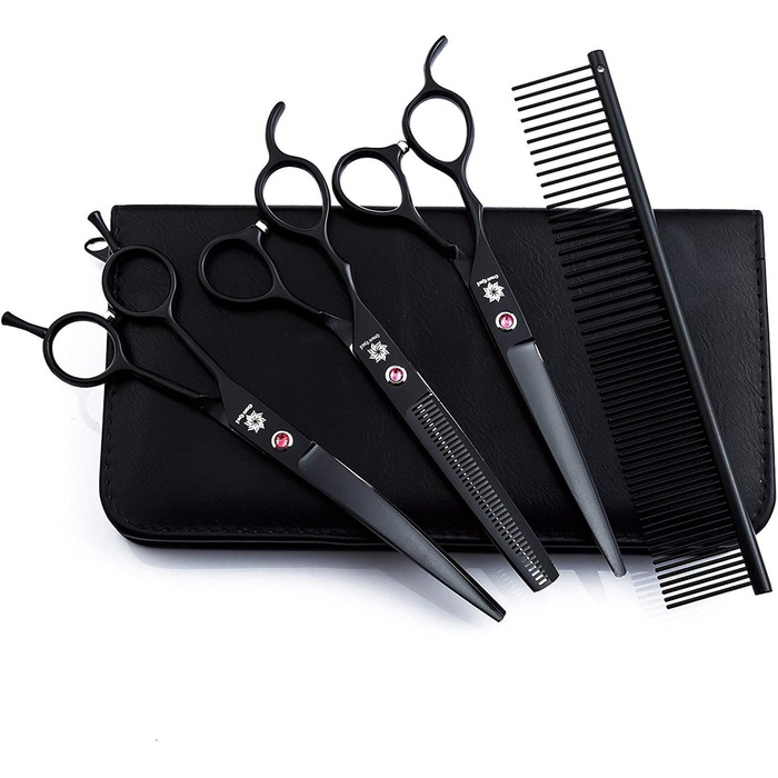 Набір професійних ножиць для грумінгу тварин Linker: 7 дюймів, плоскі та витончені леза, для собак, котів та інших тварин