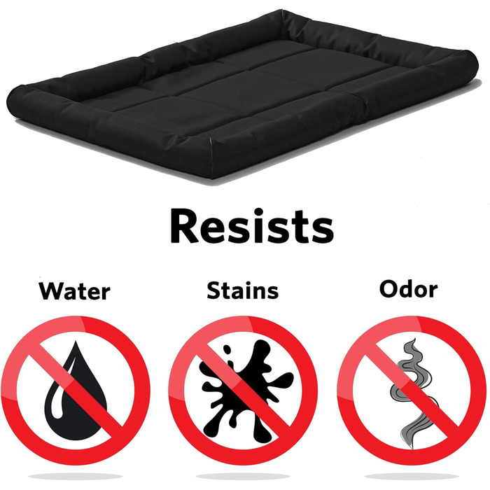 Крізь для собак Midwest Homes for Pets QuietTime MAXX, розмір M/L, чорний. Міцний, водонепроникний, з м'яким бортиком та антиковзною основою. Підходить для кліток 91 см. Розміри: 88 x 7 x 59 см