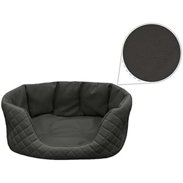 Крісло-ліжко для собак Juelle з штучної шкіри, 100x80 см, графіт