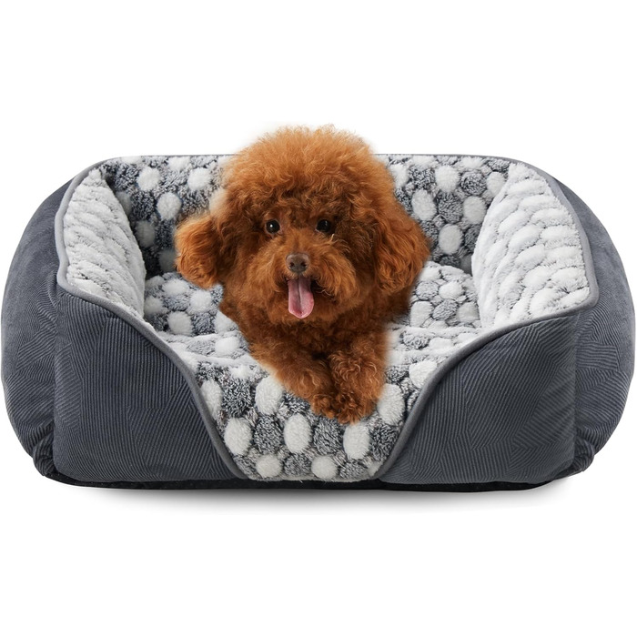 М'яке ліжко для собак великих порід з м'яким фланелевим покриттям, антистресове, 90x65x23 см, сіро-блакитне