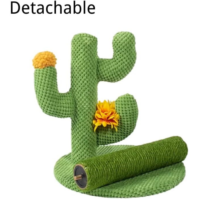 Котячий когтетоп-кактус: стабільний, з натурального сизалю, 30x60 см, зелений