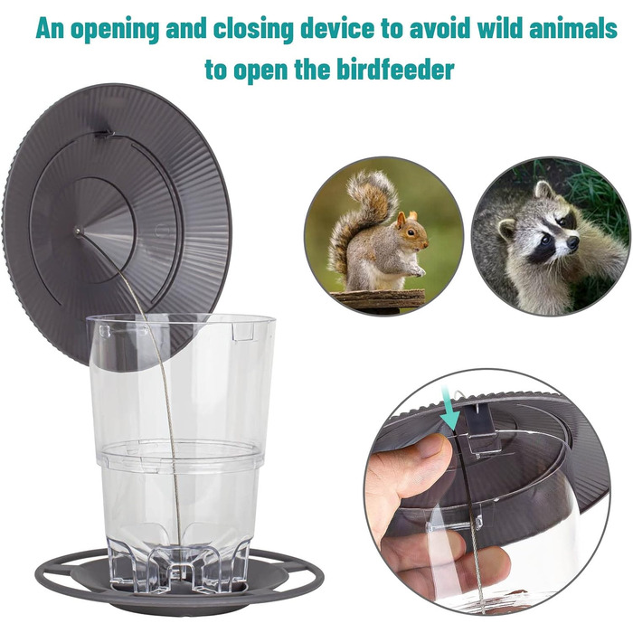 Годівниця для птахів Vogelhaus, чорна, для саду та балкону, вологостійка