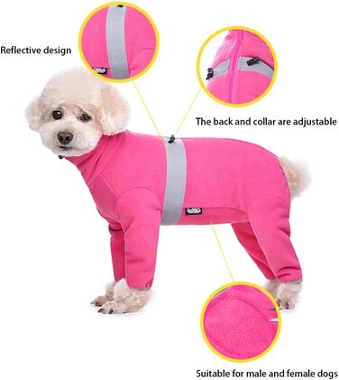 Зимовий комбінезон для собак YRRYGN, теплий флісовий костюм з кільцем D, для маленьких собак, світло-коричневий, розмір L (Hot Pink, XL)