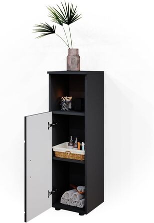 Пенал для ванної Vicco Irma, антрацит глянець, 30x95 см