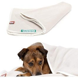 Doctor Bark м'яка флісова ковдра для собак, гіпоалергенна, пральна при 95°C, для дивану та лежака, бежевий, 120x90 см, Німеччина