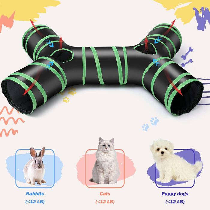 Туннель для котів, лабіринт-іграшка для кошенят, кроликів, щенят, ховрашків