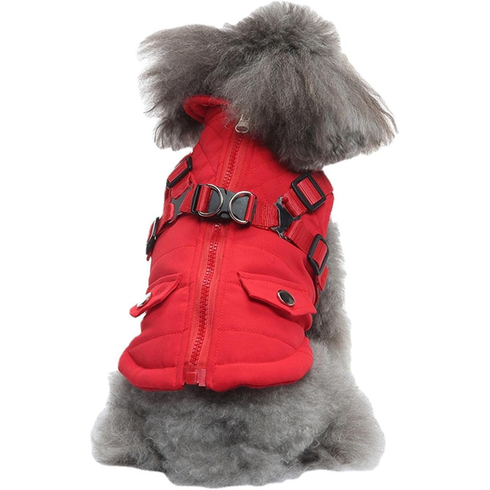 Зимова куртка для собак Huiba: тепла, водонепроникна та вітронепроникна, червона, XL