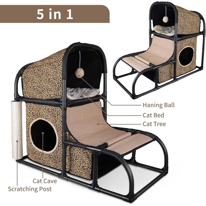 Goetland сучасний котячий будинок, когтеточка, котяче ліжко та ігровий комплекс 85 см для котів, будиночок, стовпчик, аксесуари для котів