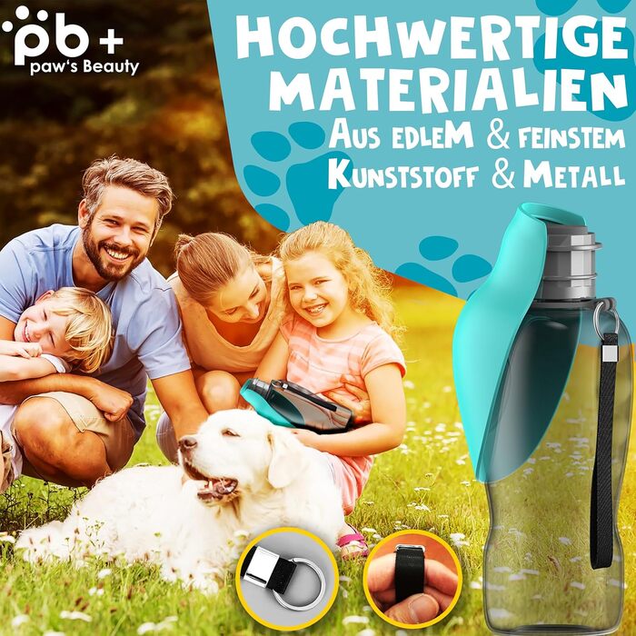 Набір з 2-х: велика складана пляшка для води для собак + щітка для зубів | Пляшка для собак 800 мл | Без витоку