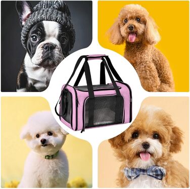 Травельник для котів та маленьких собак, сумка-переноска для тварин, рожева, для подорожей