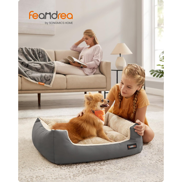 Ліжко для собак Feandrea з двосторонньою подушкою, 70x55x21 см, сіре